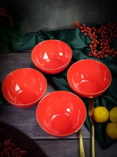 Набор мисок Porland Seasons 14 см  500 мл (4 предмета) красный