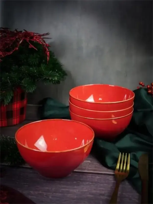 Набор мисок Porland Seasons 14 см  500 мл (4 предмета) красный