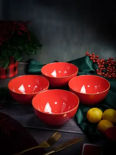Набор мисок Porland Seasons 14 см  500 мл (4 предмета) красный