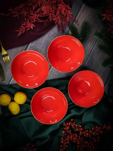 Набор мисок Porland Seasons 14 см  500 мл (4 предмета) красный