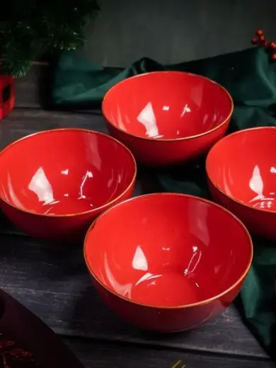 Набор мисок Porland Seasons 14 см  500 мл (4 предмета) красный