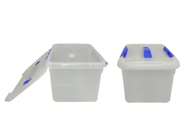 Контейнер для продуктов прямоуг. 8,0 л. 30*23*16,5 см. с ручкой, с синим зажимом MG /1/10/