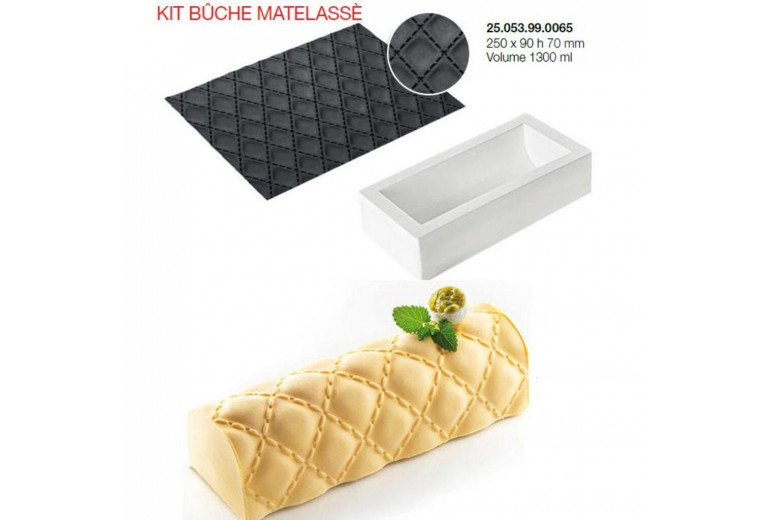 Форма кондитерская Silikomart KIT BUCHE MATELASSE, силикон, 25*9*7(h) см, Италия