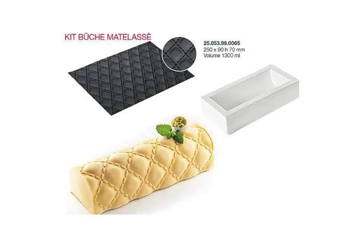 Форма кондитерская Silikomart KIT BUCHE MATELASSE, силикон, 25*9*7(h) см, Италия