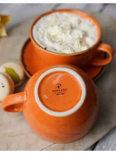 Набор чайных пар Porland Seasons 340 мл (4 предмета), оранжевый