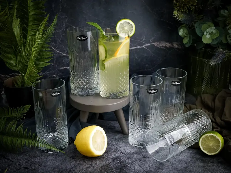 Набор стаканов высоких Diamante 480 мл, хрустальное стекло, 4 шт.