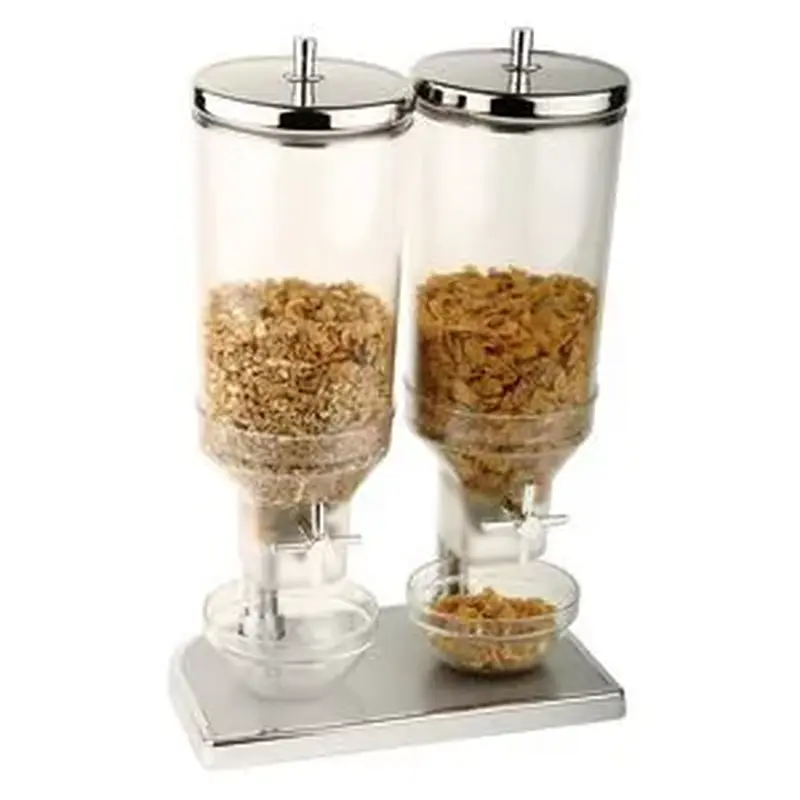 Диспенсер для мюсли, APS, поликарб., с крышкой нерж., 2 * 4.5 л, 22 * 17.5 см, h 52 см