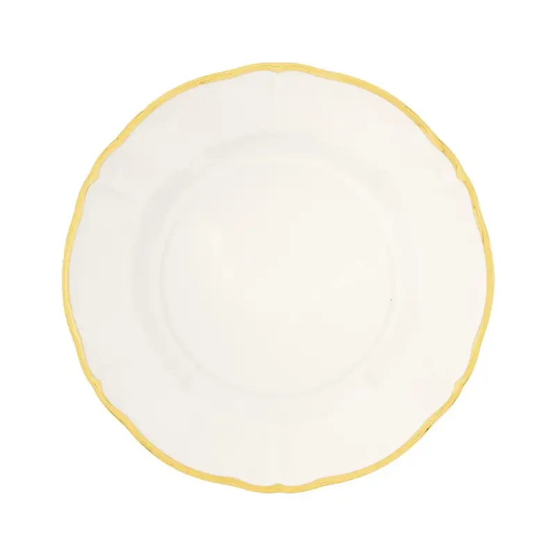 Тарелка мелкая 20,5 см, цвет молочный, с золотым ободком, PARISIENNE