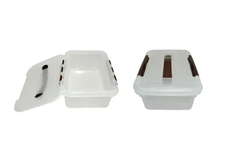 Контейнер для продуктов прямоуг. 6,0 л. 30*23*12 см. с ручкой, с коричневым зажимом MGprof /1/12/