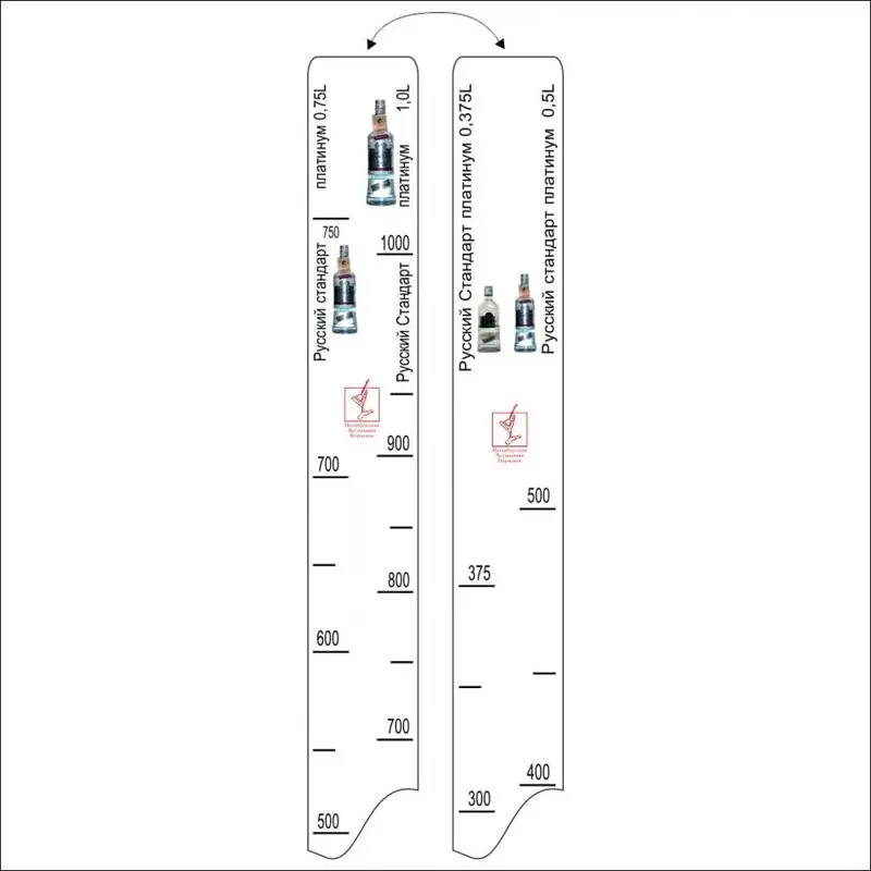 Барная линейка Рус.Стандарт Платинум (375 мл/500 мл/700 мл/1л), P.L. Proff Cuisine
