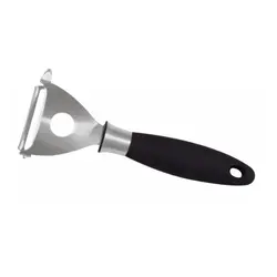 Овощечистка 5/17 см. с плавающим лезвием, черная нерж. с прорезин. ручкой Icel /1/4/