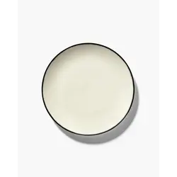 Тарелка мелкая d 24 см, h 1,1 см, цвет белый/черный, декор 1, DÉ