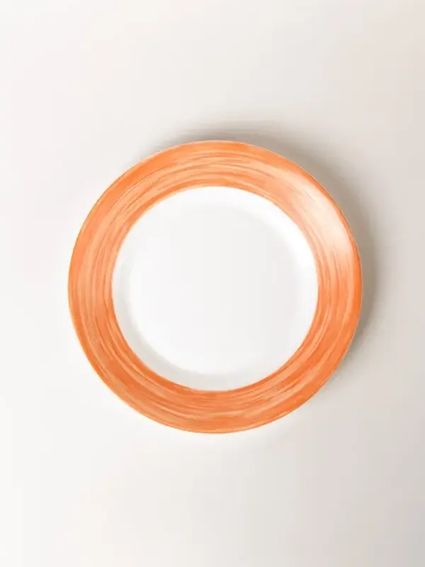 Тарелка, ARC International, Brush, оранжевый край, d 235 мм