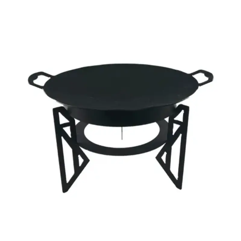 Набор для подачи Саджа сковорода d=30 см. углерод. сталь + подставка h=19 см. Лофт /1/