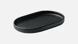 Блюдо овальное с вертикальным бортом 30x20 см, h 2,4 см, цвет черный, Nara