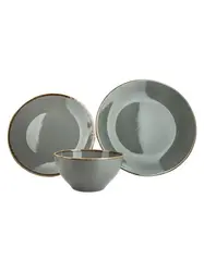 Набор обеденный 3 предмета Porland Seasons (1 тарелка обеденная 28 см, 1 тарелка обеденная 24 см, 1 миска 14 см 500 мл) тёмно-серый