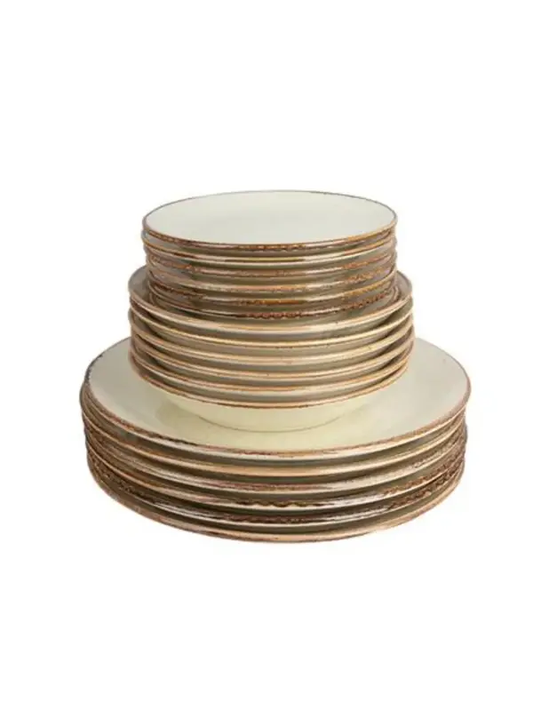 Сервиз столовый Porland Seasons, 18 предметов ( 6 обеденных тарелок 28 см; 6 десертных тарелок 18 см; 6 глубоких тарелок 500 мл, 21 см ) бежевый