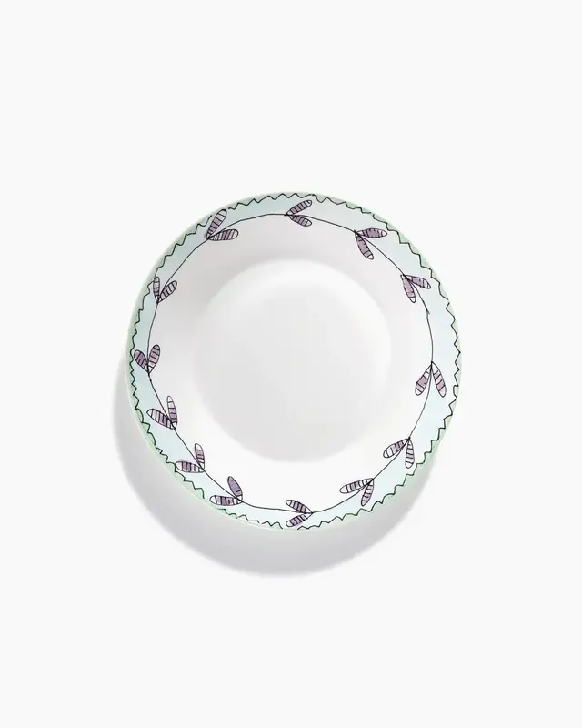 Тарелка глубокая 26 см Blossom Milk Midnight Flowers