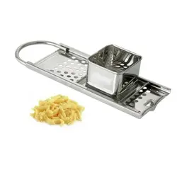 Терка 34*11 см. нерж. плоская для изготовления лапши (шпецле) с держателем для теста Tellier /1/6/