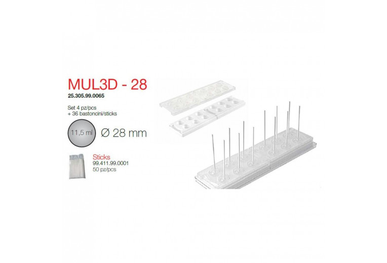 Форма кондитерская Silikomart MUL3D-28 набор, ячейки d 2,8 см, силикон, Италия