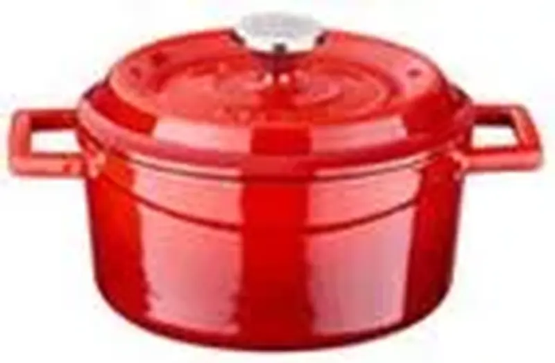 Кастрюля 1,33 л, d 16 см, с крышкой, чугун, цвет красный