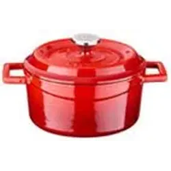 Кастрюля 1,33 л, d 16 см, с крышкой, чугун, цвет красный