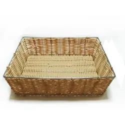 Корзина для хлеба, APS, прямоуг., бежевая, полиротанг, 32.5 * 26.5 * 8 см