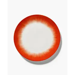 Тарелка мелкая d 28 см, h 1,8 см, цвет белый/красный, декор 5, DÉ