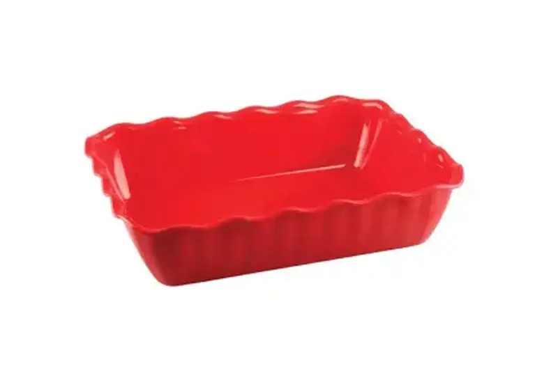 Салатник 260*175 мм. 2000 мл. h=80 мм. с волнистыми краями красный /1/9/