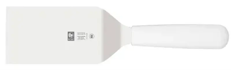 Лопатка 27,5 см. изогнутая раб. часть 12*7,5 см. нерж. с пластик. ручкой, белая Icel /1/6/