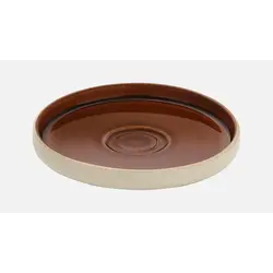 Блюдце с вертикальным бортом (с рельефом) d 15 см, h 2,5 см, цвет коричневый, Nara