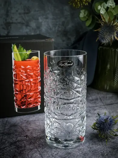 Набор стаканов высоких Mixology Textures 480 мл , хрустальное стекло, 6 шт.
