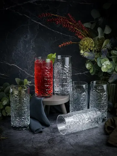 Набор стаканов высоких Mixology Textures 480 мл , хрустальное стекло, 6 шт.