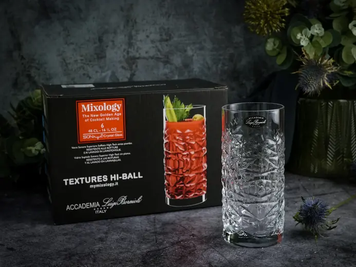 Набор стаканов высоких Mixology Textures 480 мл , хрустальное стекло, 6 шт.