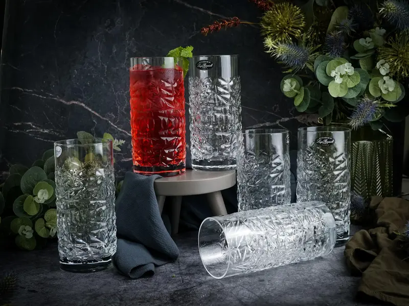 Набор стаканов высоких Mixology Textures 480 мл , хрустальное стекло, 6 шт.