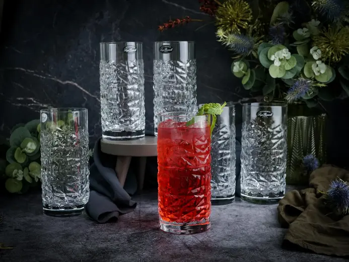 Набор стаканов высоких Mixology Textures 480 мл , хрустальное стекло, 6 шт.