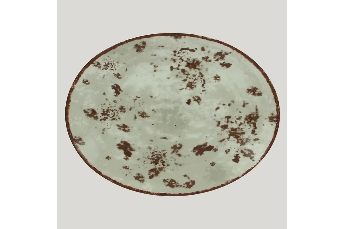 Тарелка RAK Porcelain Peppery овальная плоская 36*27 см, серый цвет