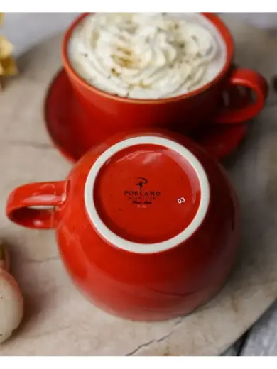 Набор чайных пар Porland Seasons 340 мл (4 предмета), красный