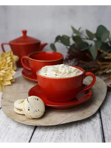 Набор чайных пар Porland Seasons 340 мл (4 предмета), красный