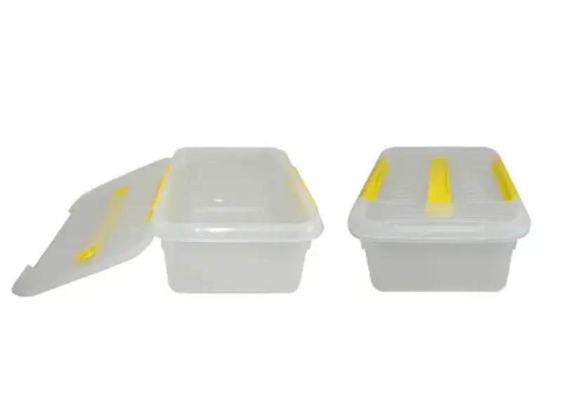 Контейнер для продуктов прямоуг. 6,0 л. 30*23*12 см. с ручкой, с желтым зажимом MGprof /1/12/