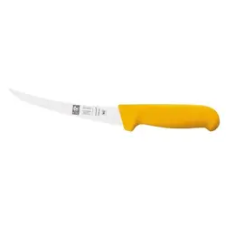 Нож обвалочный 130/260 мм. изогнутый, жесткое лезвие, желтый SAFE Icel /1/