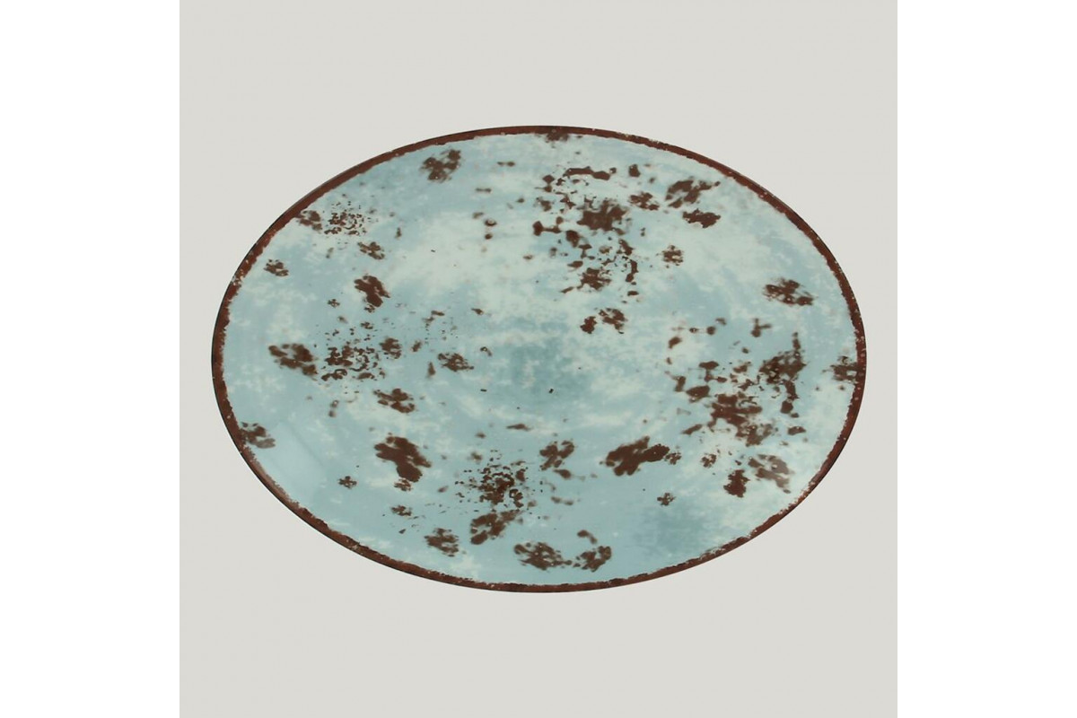 Тарелка RAK Porcelain Peppery овальная плоская 36*27 см, голубой цвет