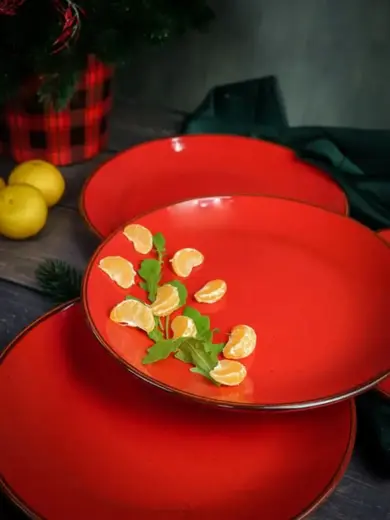 Набор обеденных тарелок Porland Seasons 24 см (4 предмета), красный