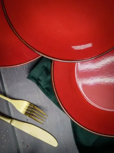 Набор обеденных тарелок Porland Seasons 24 см (4 предмета), красный