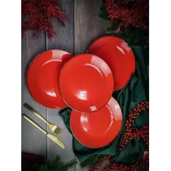 Набор обеденных тарелок Porland Seasons 24 см (4 предмета), красный