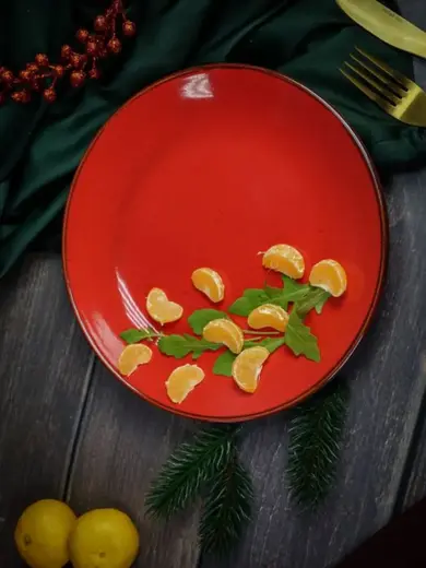 Набор обеденных тарелок Porland Seasons 24 см (4 предмета), красный