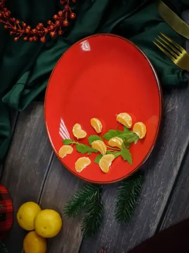 Набор обеденных тарелок Porland Seasons 24 см (4 предмета), красный