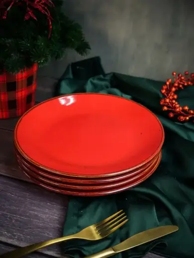Набор обеденных тарелок Porland Seasons 24 см (4 предмета), красный