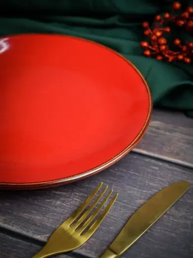 Набор обеденных тарелок Porland Seasons 24 см (4 предмета), красный