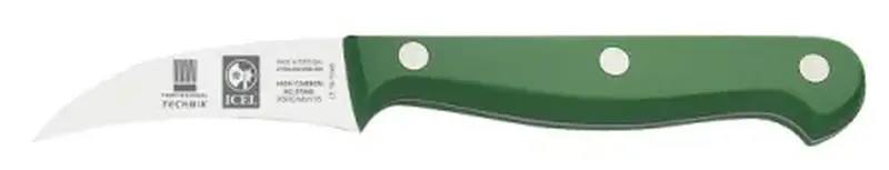 Нож для чистки овощей 60/170 мм. изогнутый, зеленый TECHNIC Icel /1/